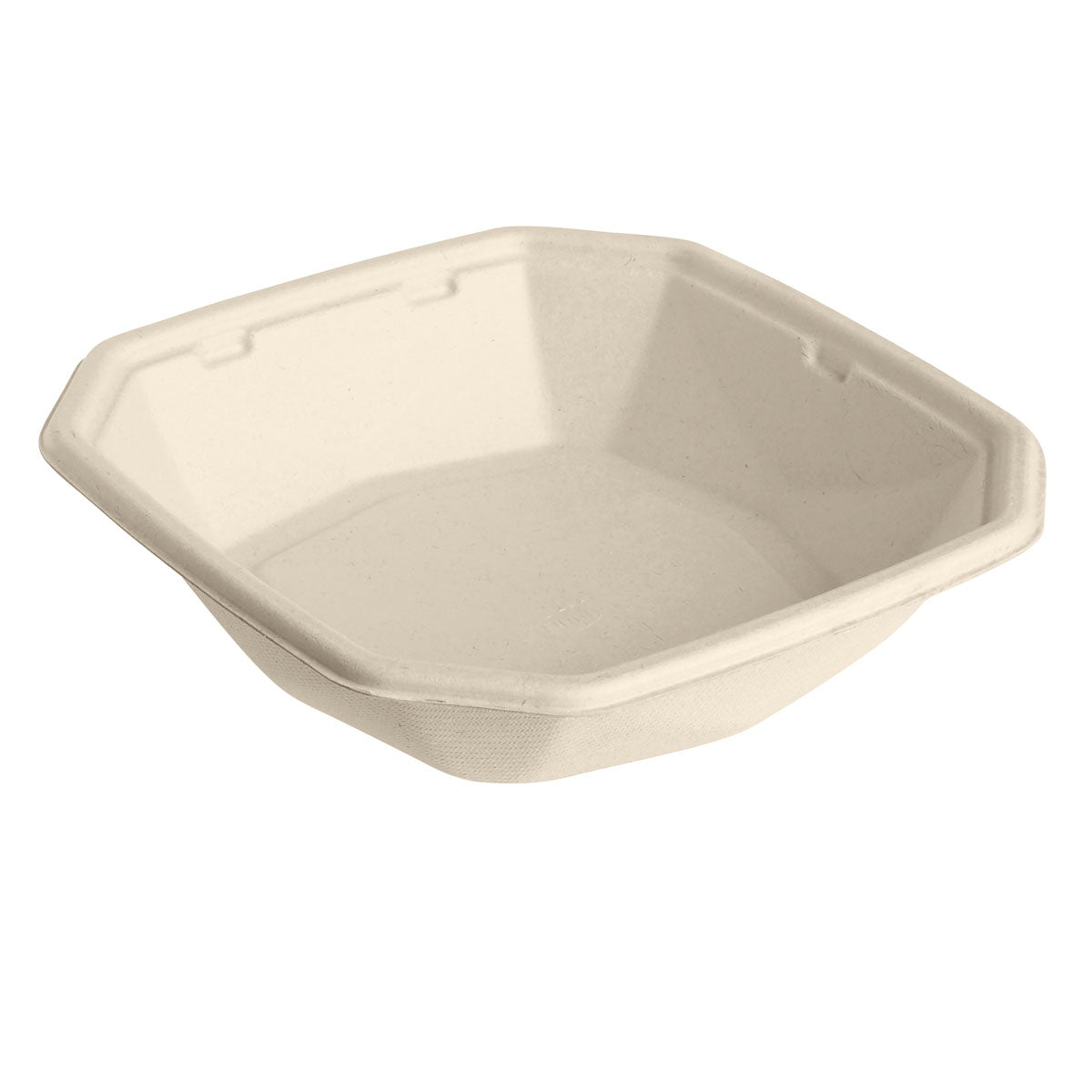 Octabagasse Schale 650 ml - uncoated  Braun Bagasse 183x183x42 | Packung (50 Stück)