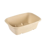 Cube Bowl  1200 ml - uncoated  Braun Bagasse 214x159x70 | Packung (40 Stück)