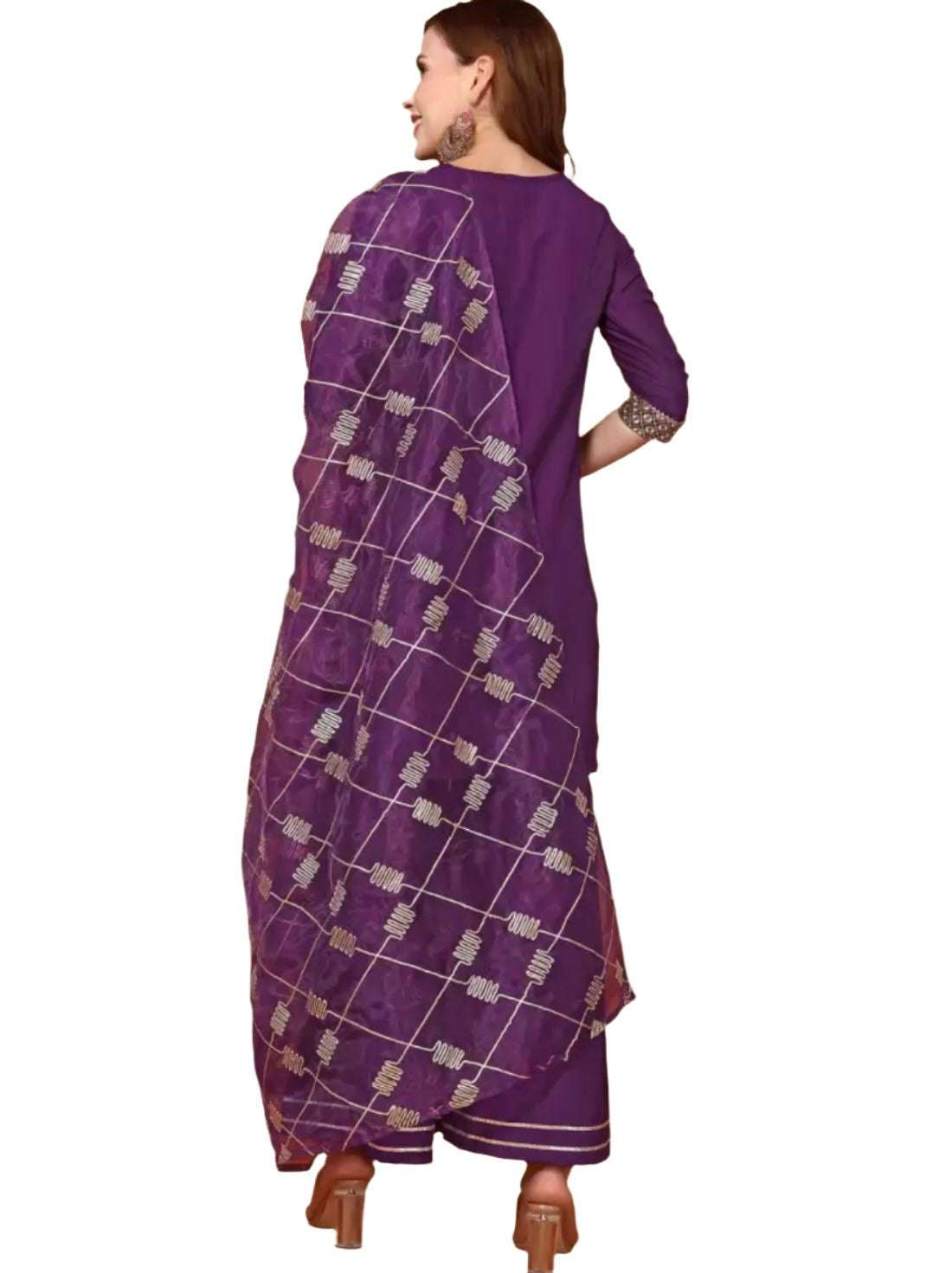 Cotton Blend Kurta Sharara Dupatta Set