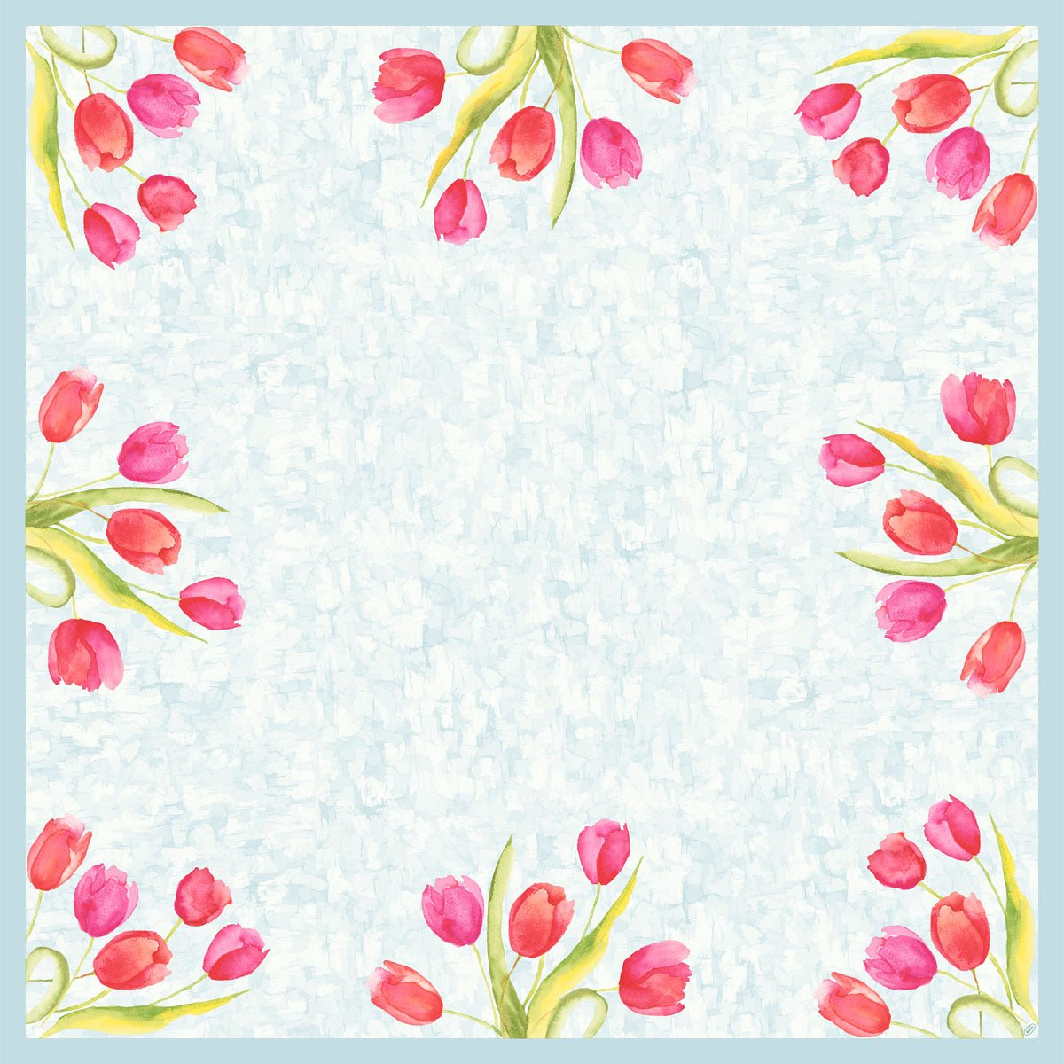 Dunicel-Mitteld. 84x84cm - Gemalte Tulpen Tischdecke | Karton (1 Packung)
