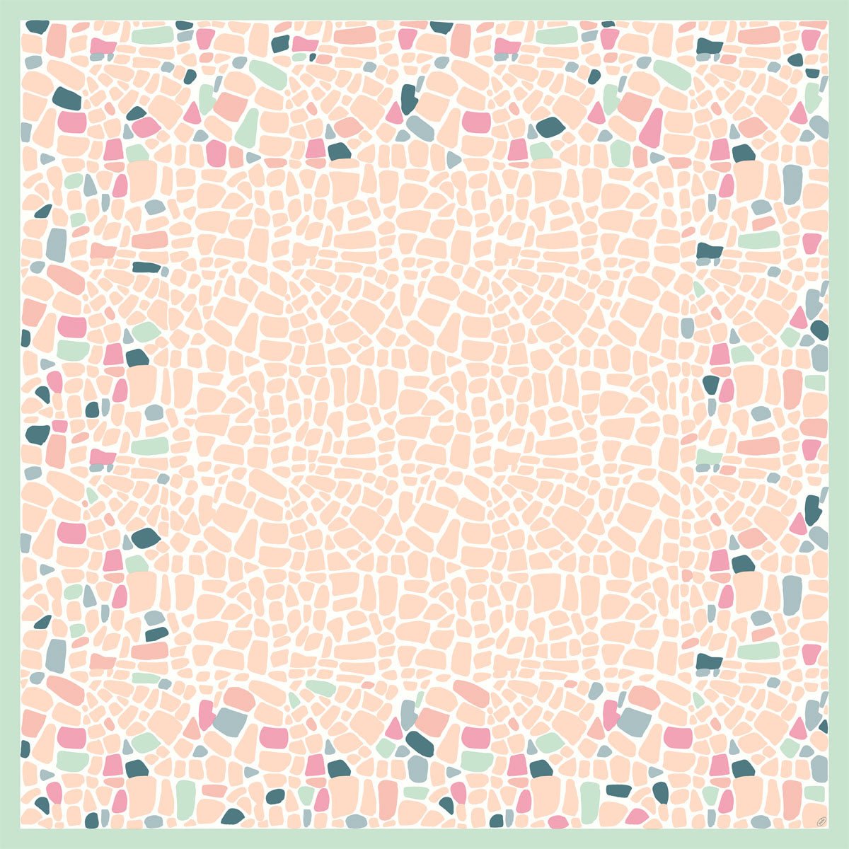 Dunicel-Mitteld. Ocean Pebbles 84x84 cm - Hochwertige Tischdecke | Packung (20 Stück)