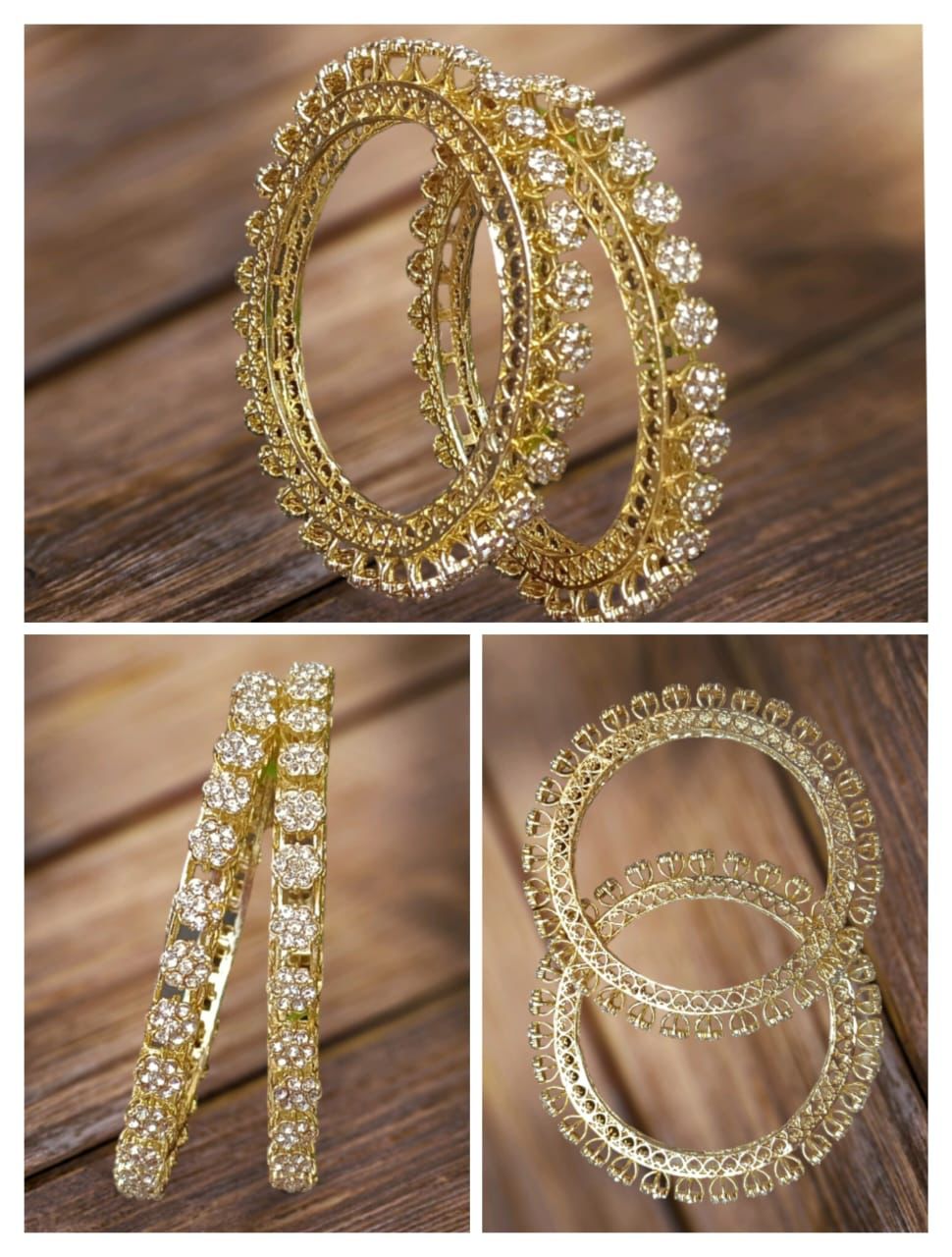 American Diamond Studded Kada Set