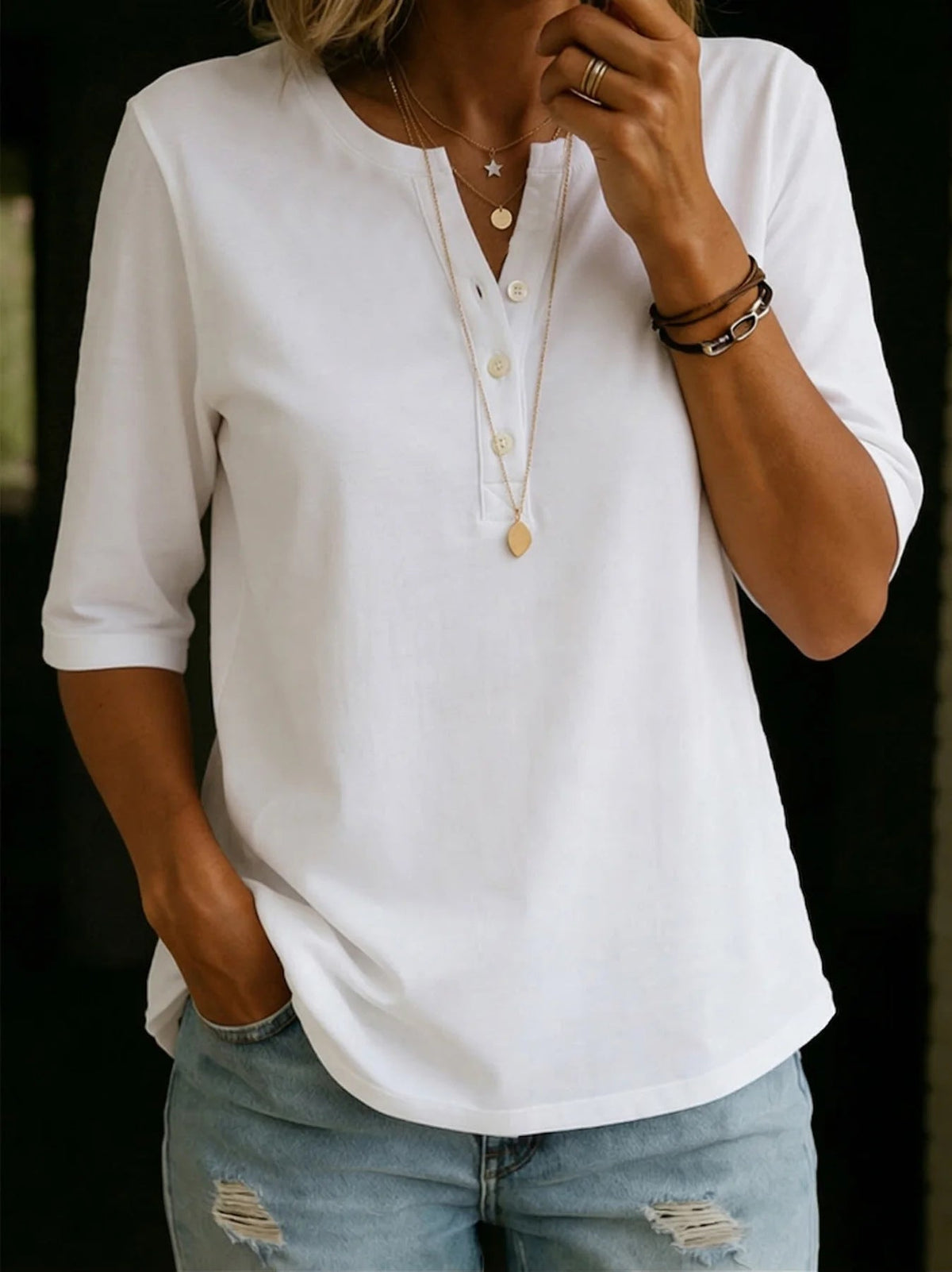 Damen Henley Shirt