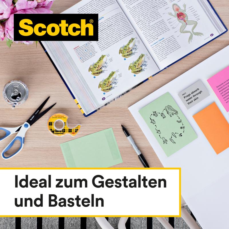 Scotch® doppelseitiges Klebeband, Nachfüllpackung, 2 Rollen, 12 mm x 6,3 m | Packung (1 Stück)