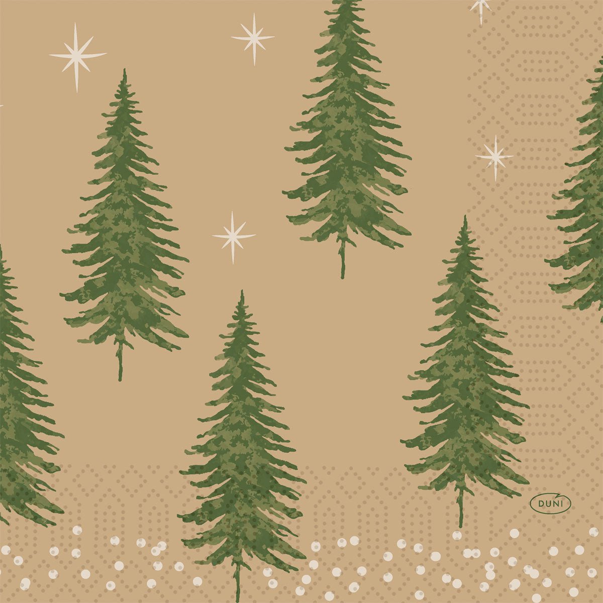 Servietten 33x33 cm 3-lagig 1/4-Falz Humble Trees  | Packung (50 Stück)