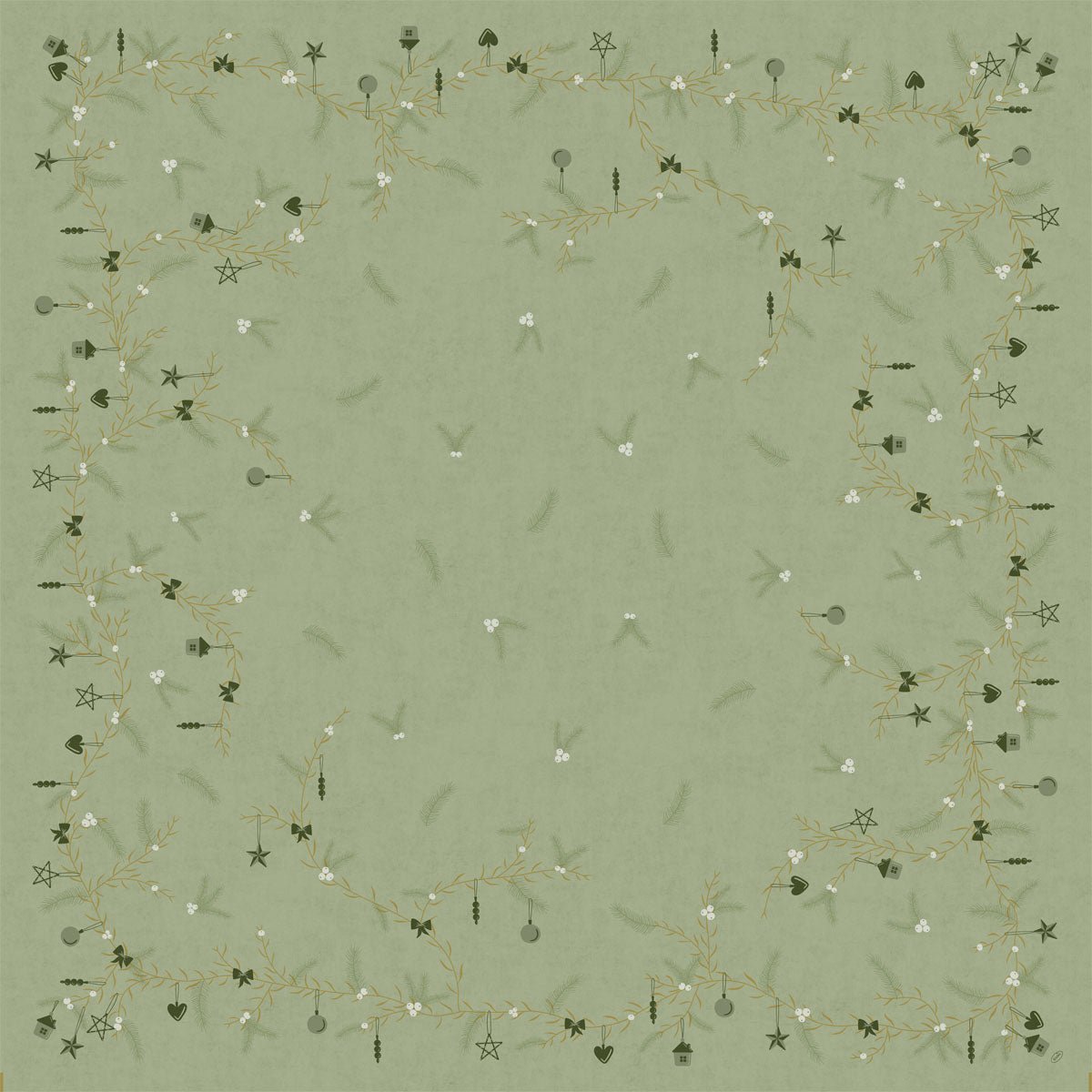 Bio-Dunicel Mitteldecke 84x84 cm Noel Pistachio | Packung (20 Stück)