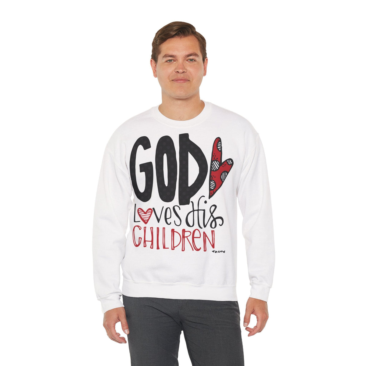 Gott liebt Seine Kinder Sweatshirt – Faith-Crewneck für Kinder und Familie