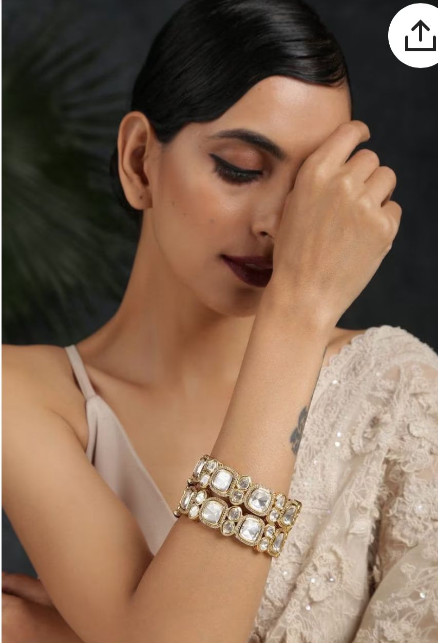Kundan American Diamond Kada Set