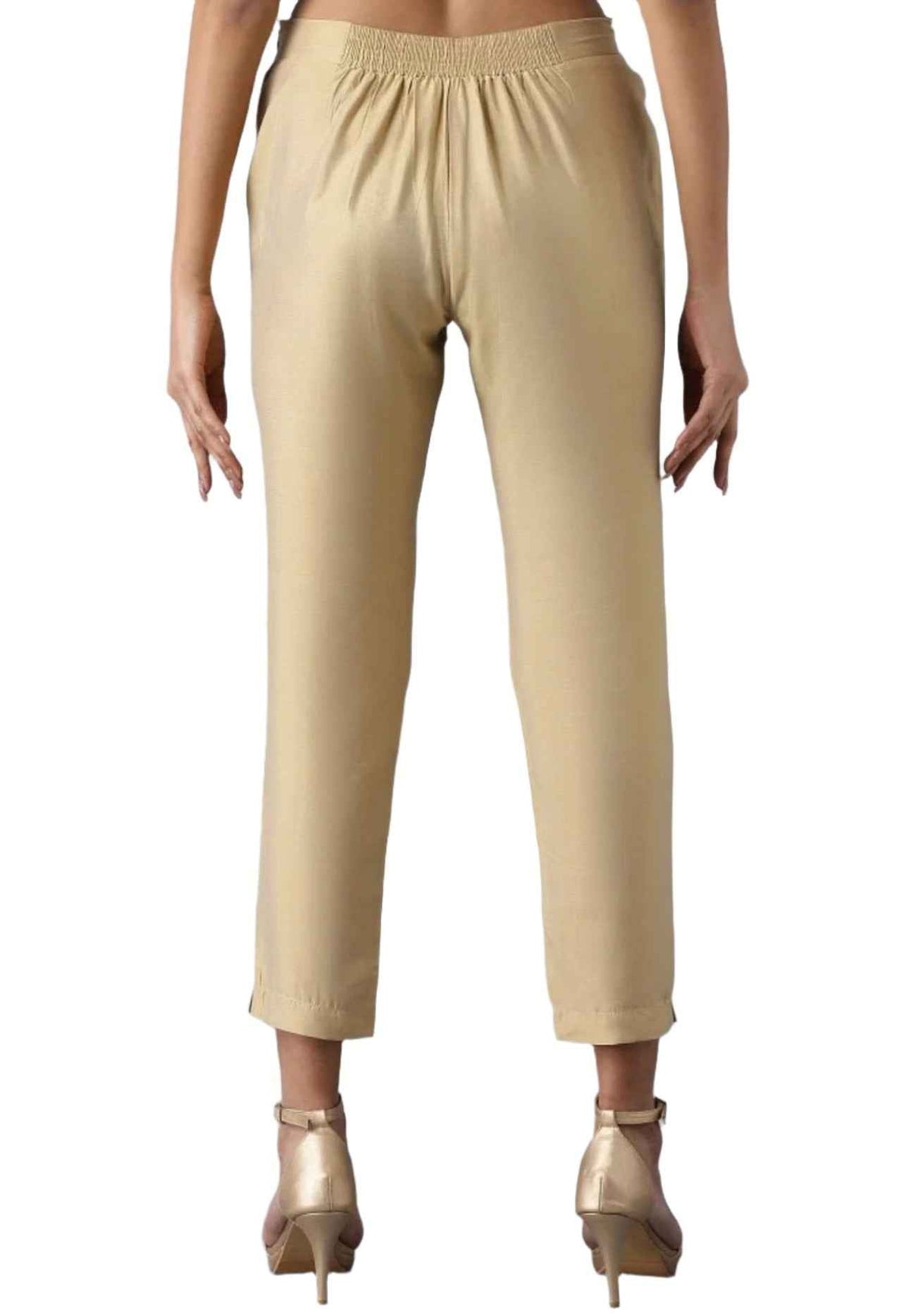 Golden Cream  Fitted Pants In Germany