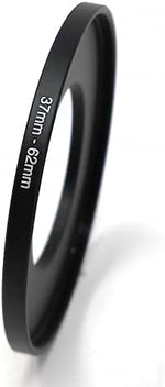 Objektiv Adapter 37 mm Gewinde zu 62 mm Step Up Ring in Schwarz für Filter | System-S