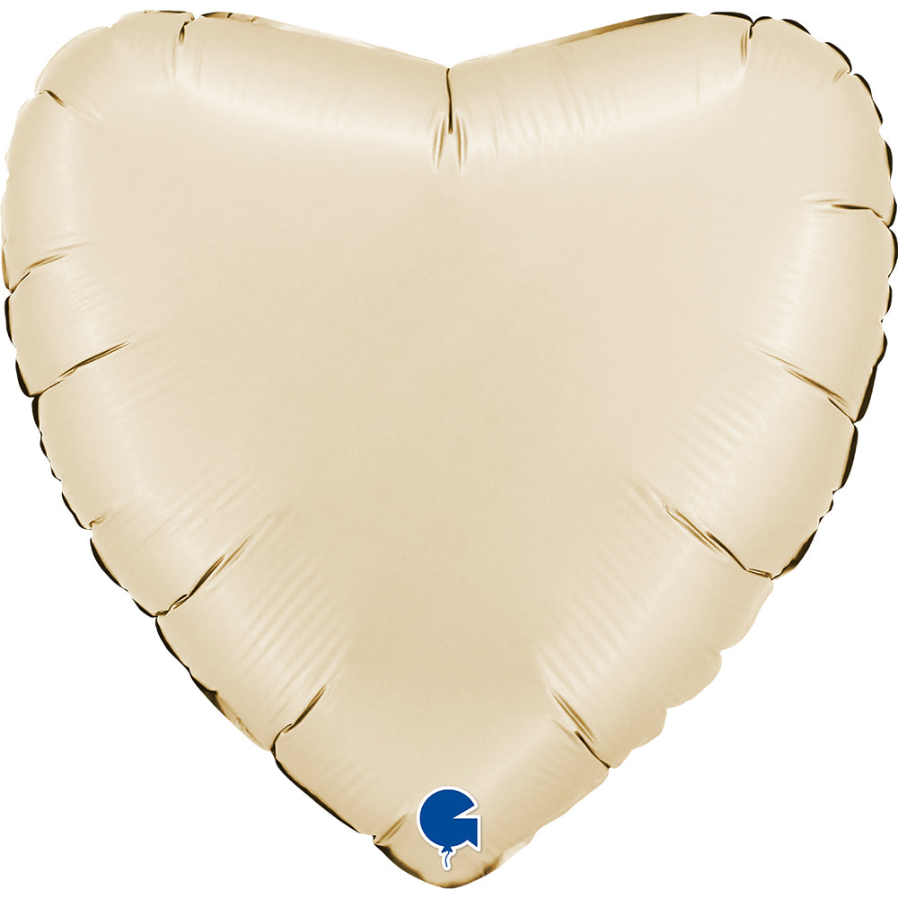 22"/Ø56cm Herz Folienballon | Creme Satin