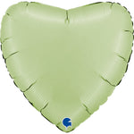 22"/Ø56cm Folienballon Uni Herz | Satin Olivgrün
