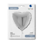 22"/Ø56cm Folienballon Uni Herz | Silber