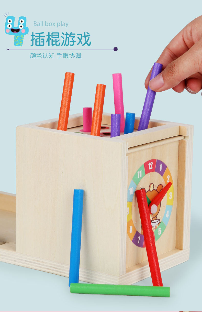 Montessori Holz Lernbox – Multifunktionales Steck- & Formenpuzzle für Kinder