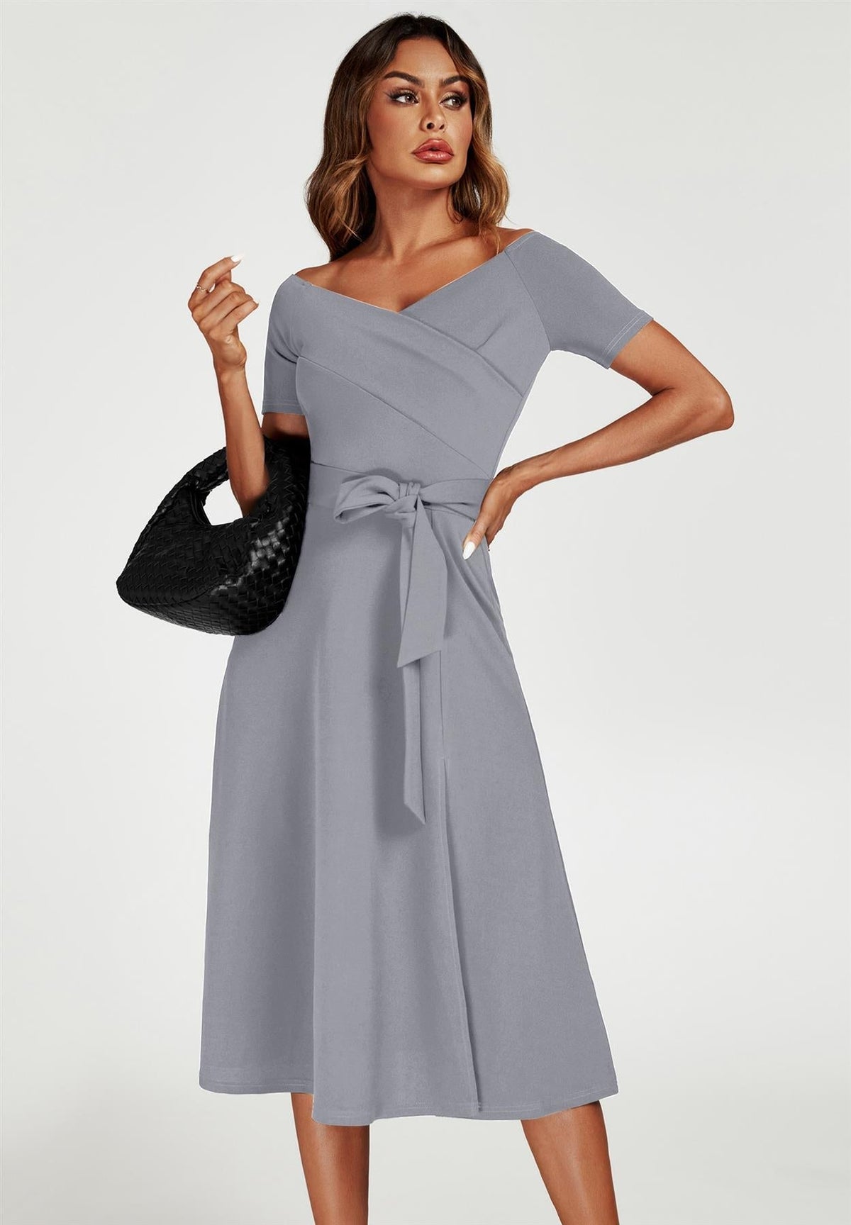 Bardot Midi Dress In Grey