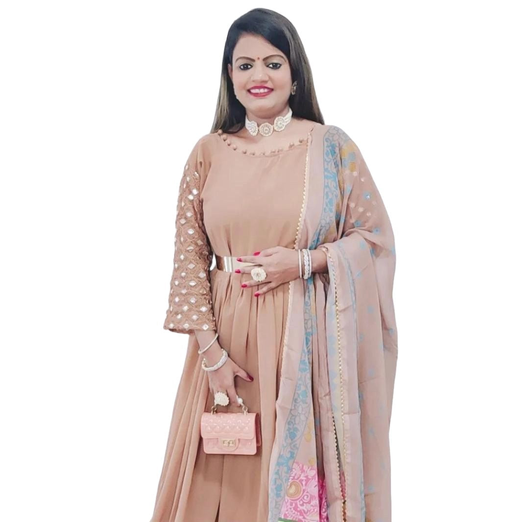 Embroidery Long Gown