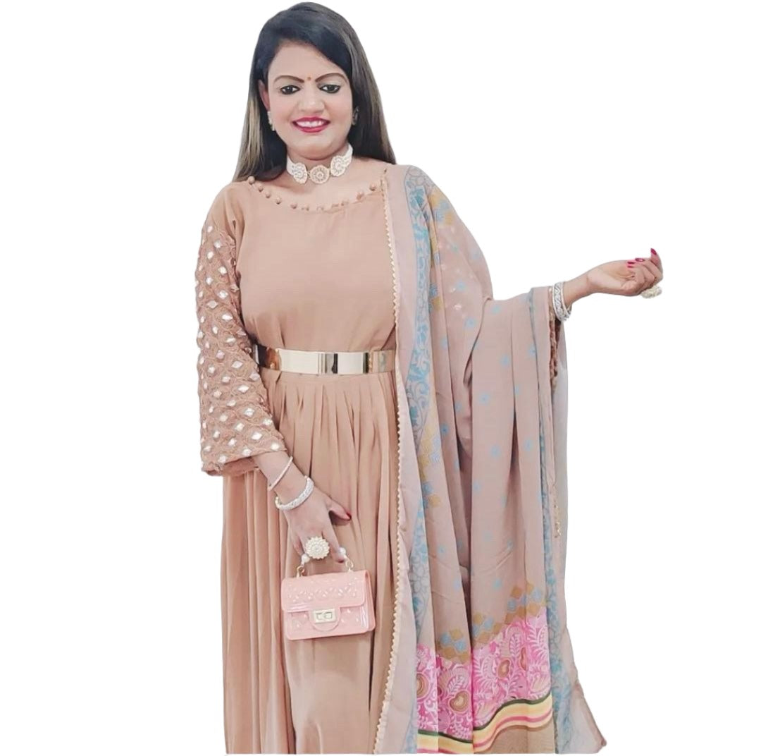 Embroidery Long Gown