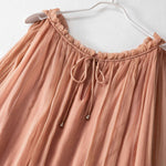 Elegantes Damen Sommerkleid aus Seide | Boho Stufenkleid Nude