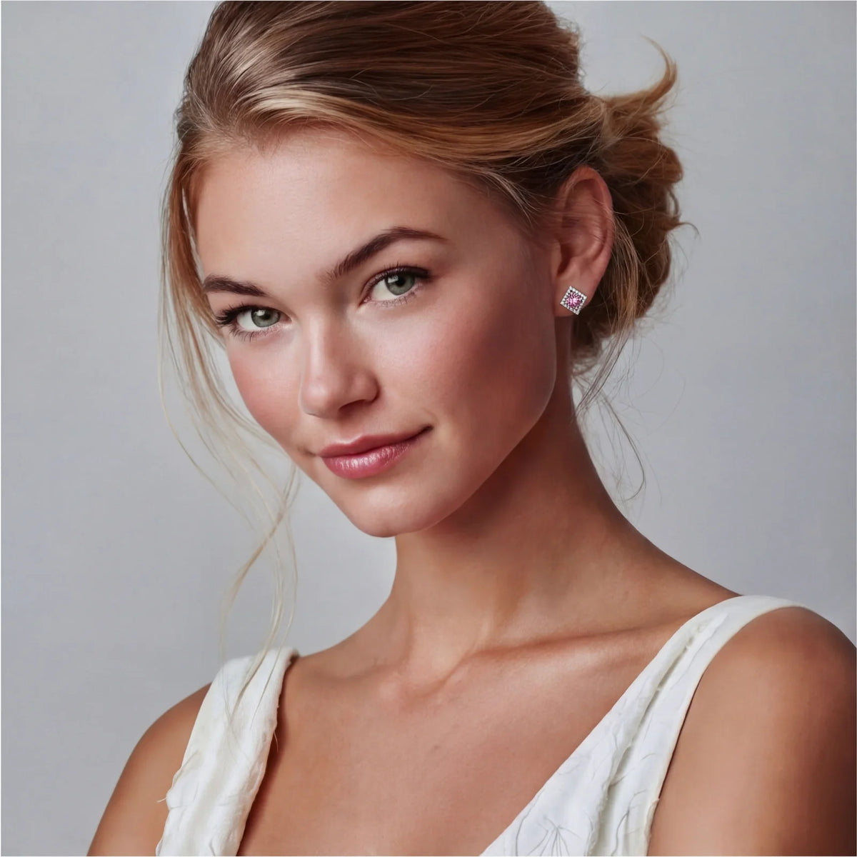 Diamant-Halo-Ohrstecker