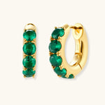 Smaragd Huggie Hoops