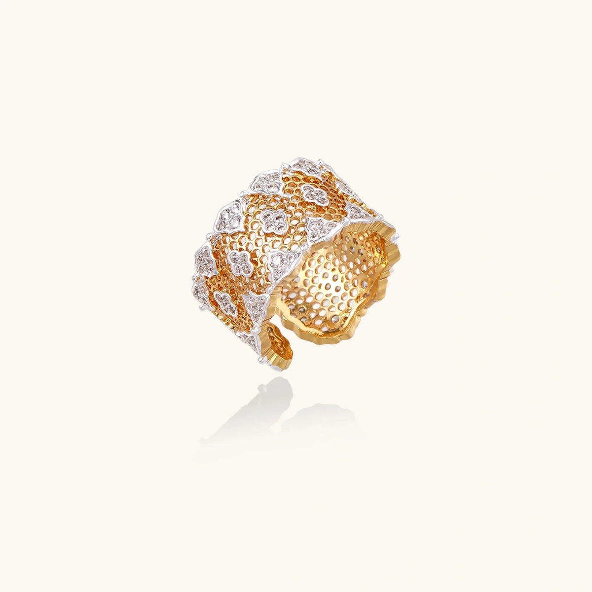 Waben-Kristall-Power-Ring