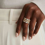 Waben-Kristall-Power-Ring