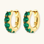 Smaragd Huggie Hoops