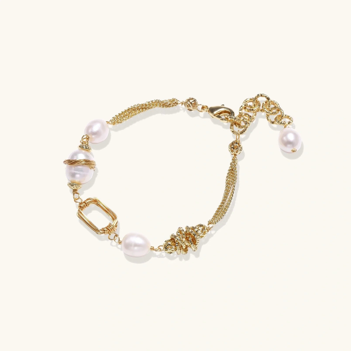 Goldenes Perlen-Kettenarmband ESTID