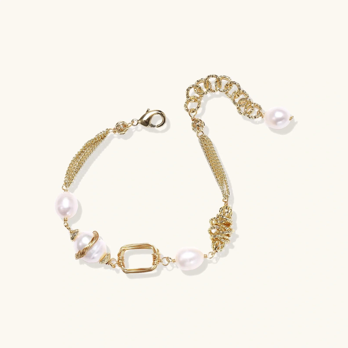 Goldenes Perlen-Kettenarmband ESTID