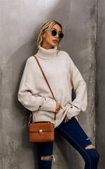 Jumper Top With High Neck In Cream