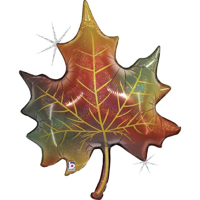 Shape Folienballon "Ahorn Blatt" Glitzer Holo | 76 cm