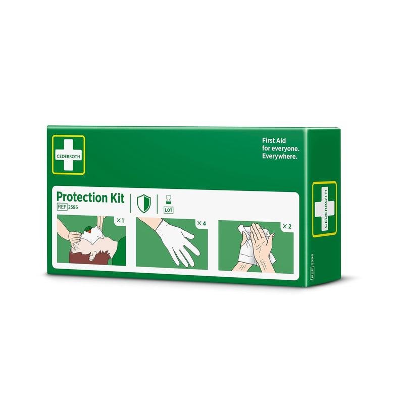 Schutzset (inkl. handschuhe, safety skin cleanser, atemmaske mit einwegventil) | Packung (1 Stück)