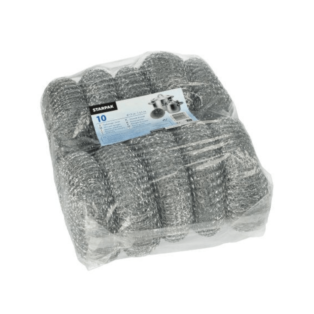 Starpak 10 Topfreiniger, Draht rund silber, kratzend