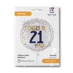 18"/Ø46cm Folienballon "Cheers to 21 Years"