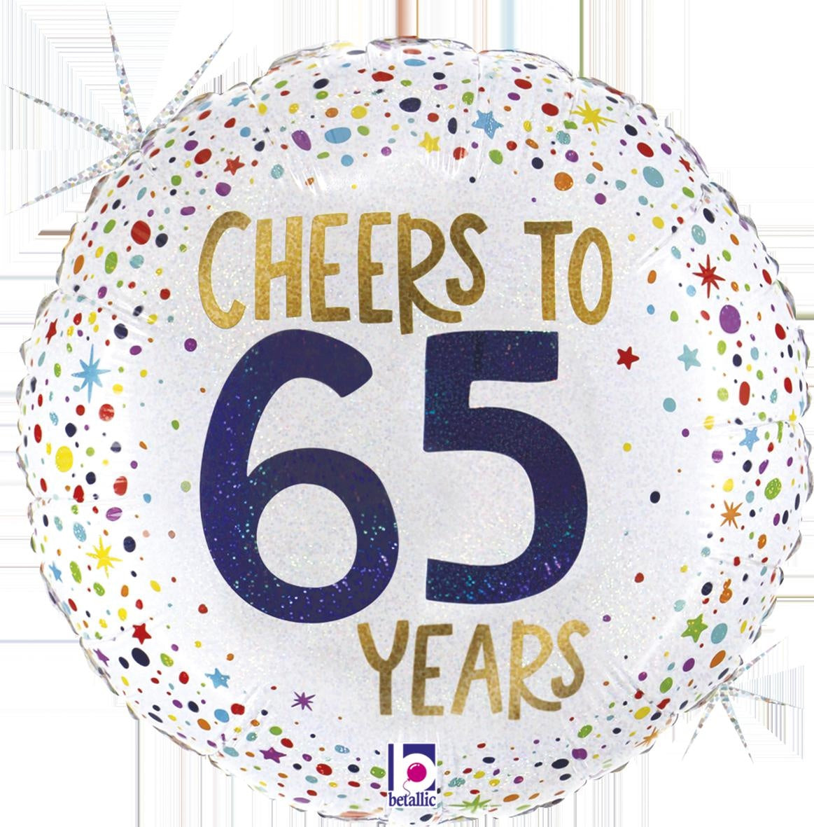 18"/Ø46cm Folienballon "Cheers to 65 Years"