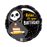 18"/Ø46cm Folienballon Sensenmann "Relax...it´s your Birthday!"