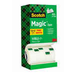 Scotch® Magic™ Unsichtbares Klebeband, Vorteilspack 14 Rollen, 19 mm x 33 m | Packung (1 Stück)