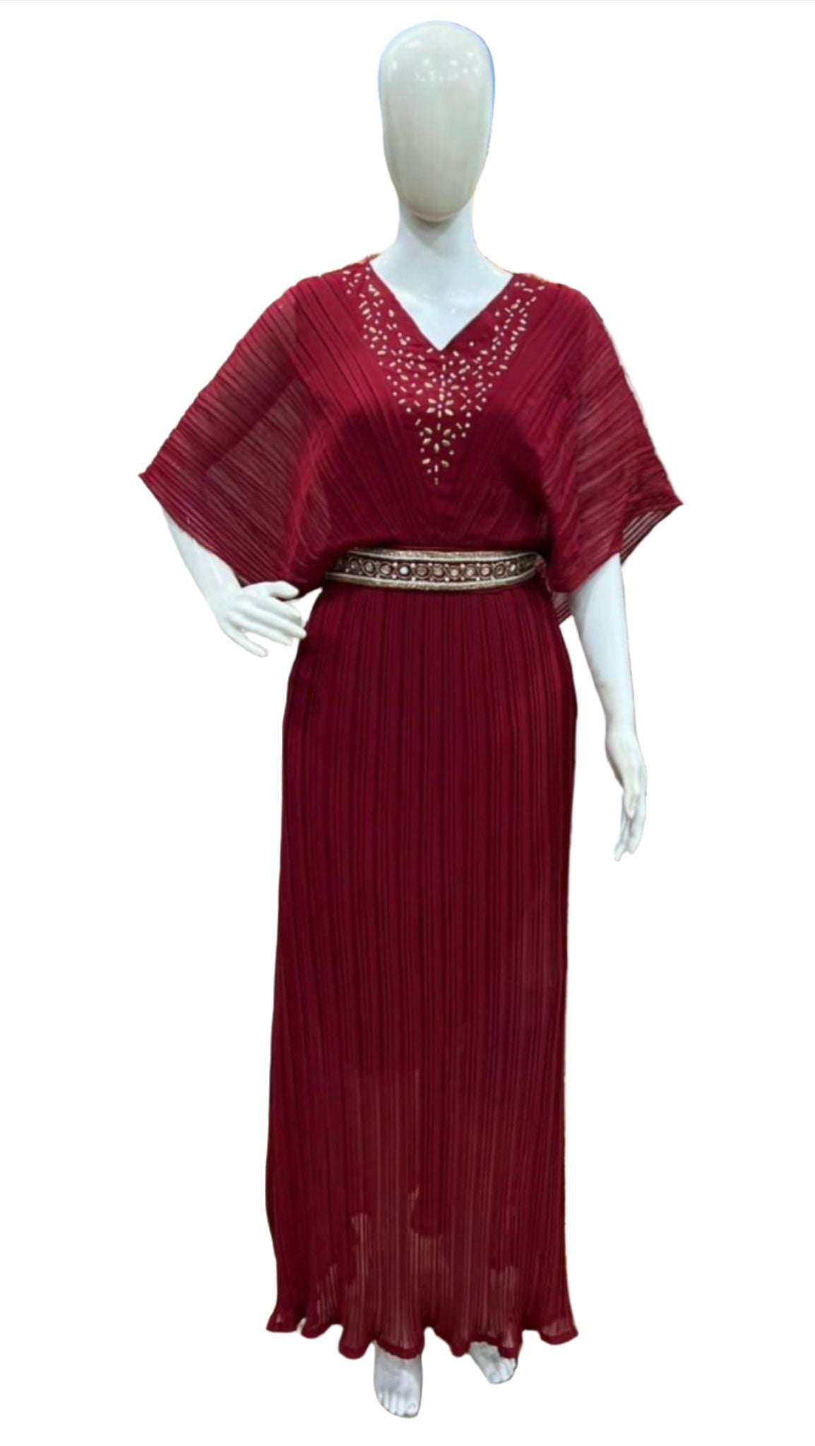 One piece gown with handwork