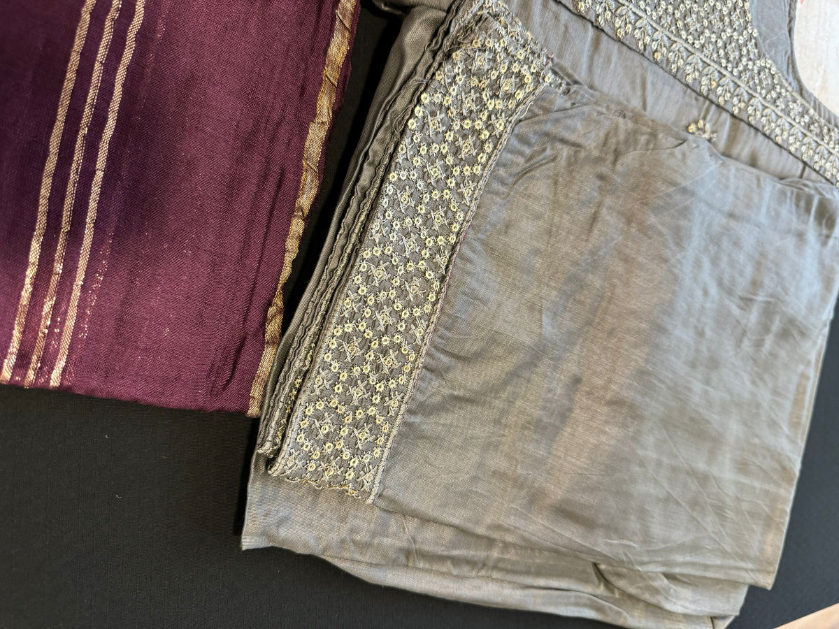 Embroidery Pant Suit Set