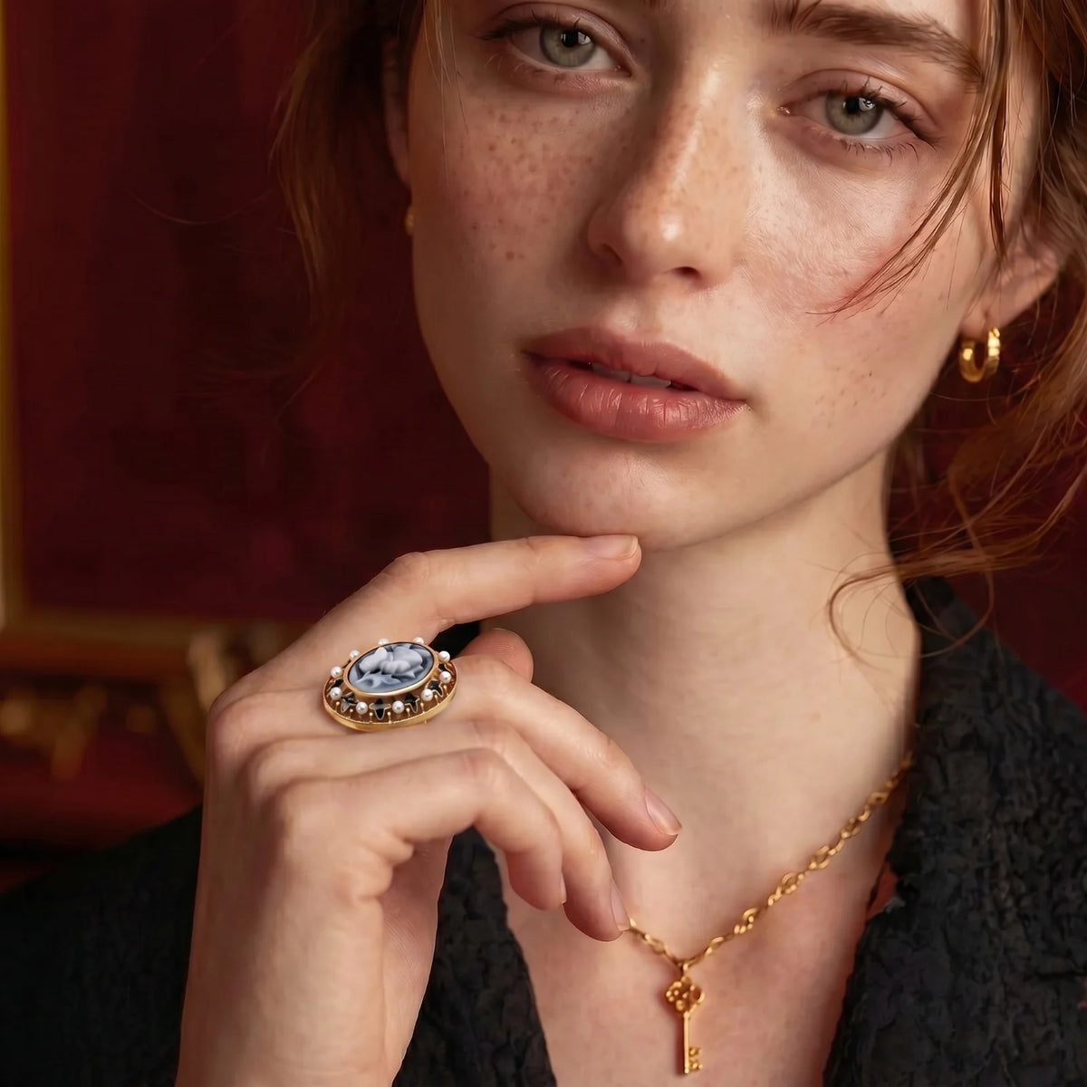 Viktorianischer Rosen-Kamee-Ring
