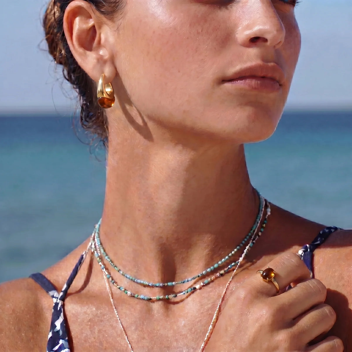 Amber Flow Tropfen-Ohrringe