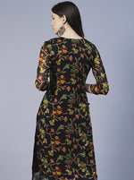 Floral Printed Georgette Chikankari Embroidery Kurti