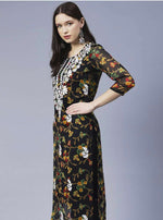 Floral Printed Georgette Chikankari Embroidery Kurti