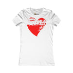 Damen T-Shirt 100% Baumwolle | Rotes Grunge-Herz