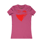 Damen T-Shirt 100% Baumwolle | Rotes Grunge-Herz