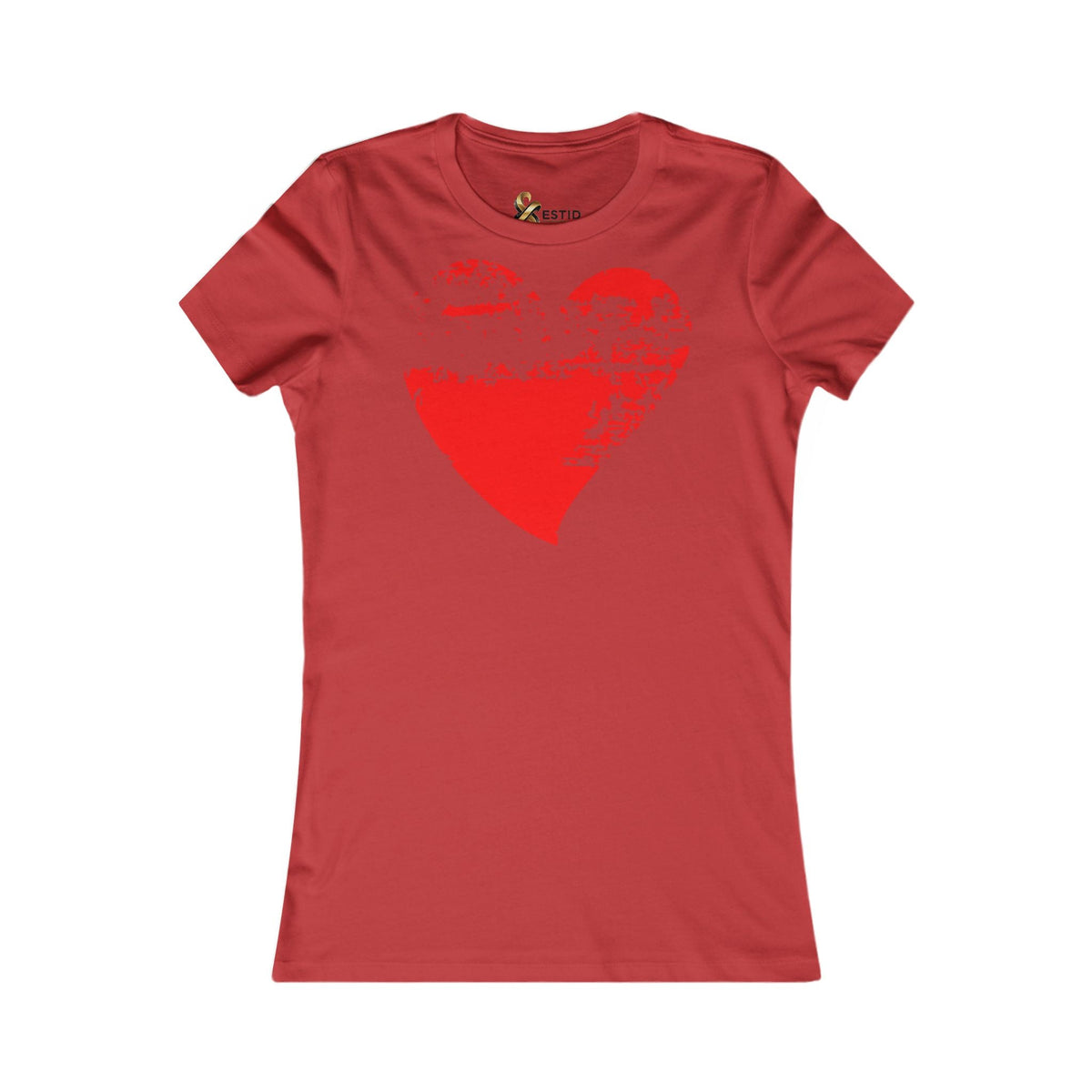 Damen T-Shirt 100% Baumwolle | Rotes Grunge-Herz