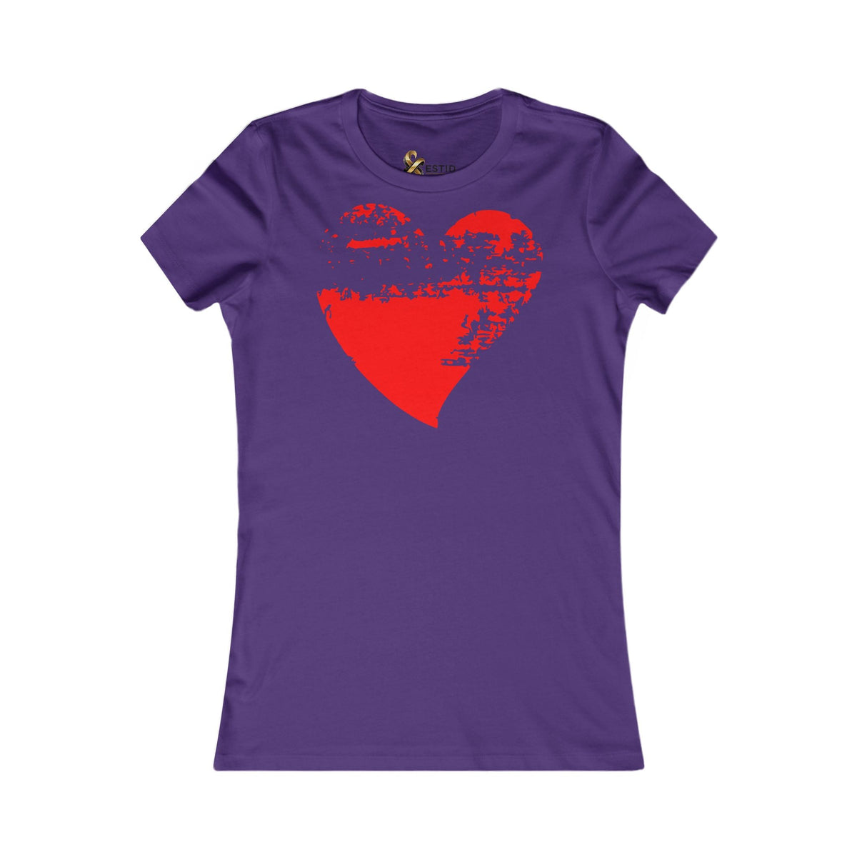 Damen T-Shirt 100% Baumwolle | Rotes Grunge-Herz