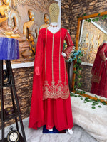 PARTY WEAR TOP AND SARARA. WITH FANCY DUPATTA WITH HEAVY EMBROIDERY WORK*