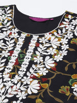 Floral Printed Georgette Chikankari Embroidery Kurti