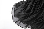 Damen Seidenkleid mit Puffärmeln | Luftsüßes Boho Maxikleid